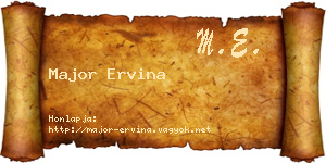 Major Ervina névjegykártya