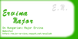 ervina major business card